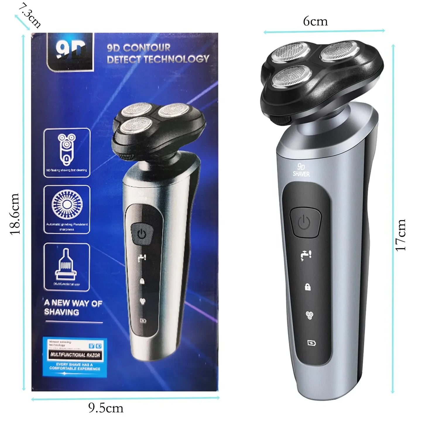 Shaver Male 9D Three-in-one Electric Razor Men Face Shaver