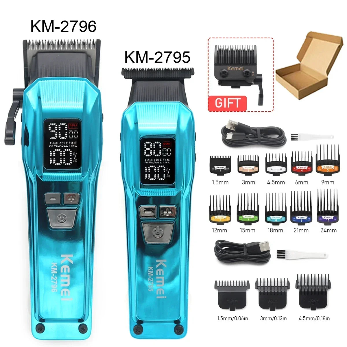 Kemei 2795 Professional Hair Clippers Barber Zero Gapped
