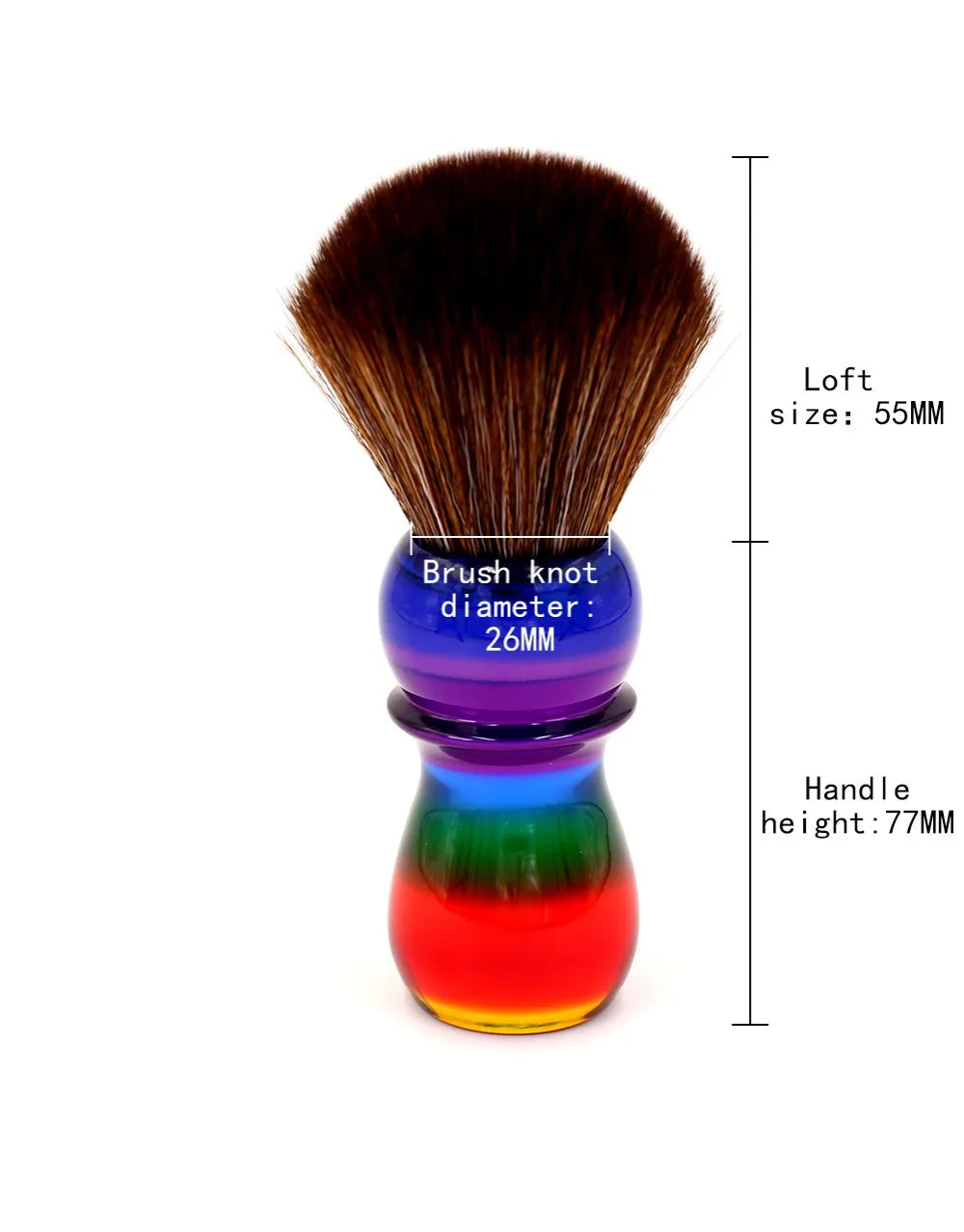 26mm Rainbow Brown Hair Mens Shaving Brushes