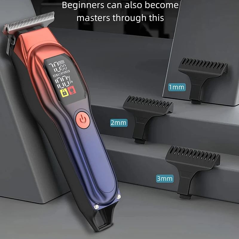 Rechargeable Professional Hair Clippers Digital Display Trimmer Kit