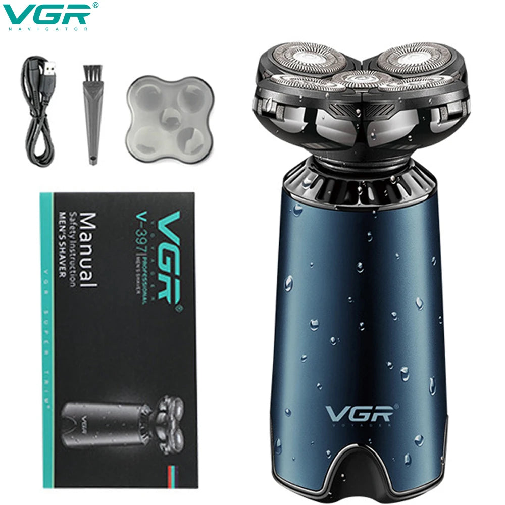 VGR Intelligent Waterproof Barber Electric shaver Men's Beard
