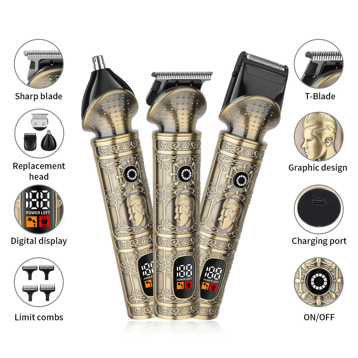 HIENA Beard Trimmer for Men Electric Razor Shaver