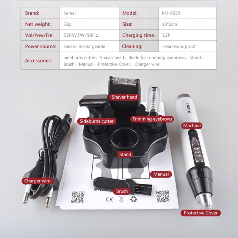 4 in1 grooming kit nose trimmer beard trimer for men