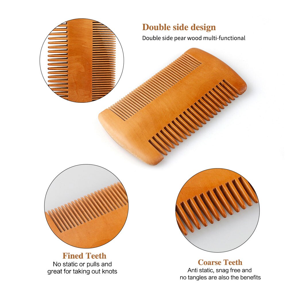 Men Beard And Mustache Combs Kit Beard Care Brush