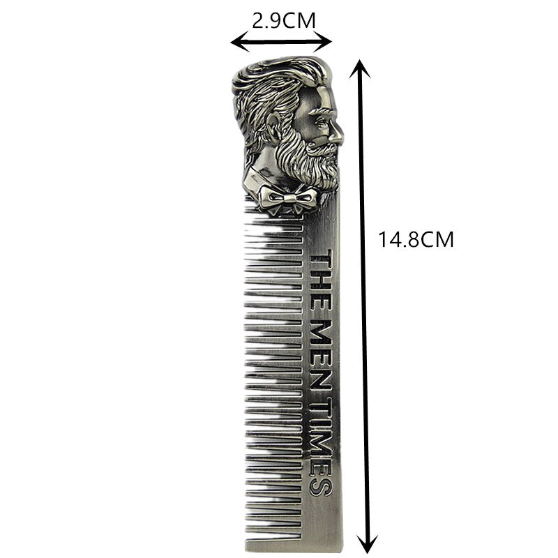 Fashion Stainless Steel Beard Comb Men Beard Comb