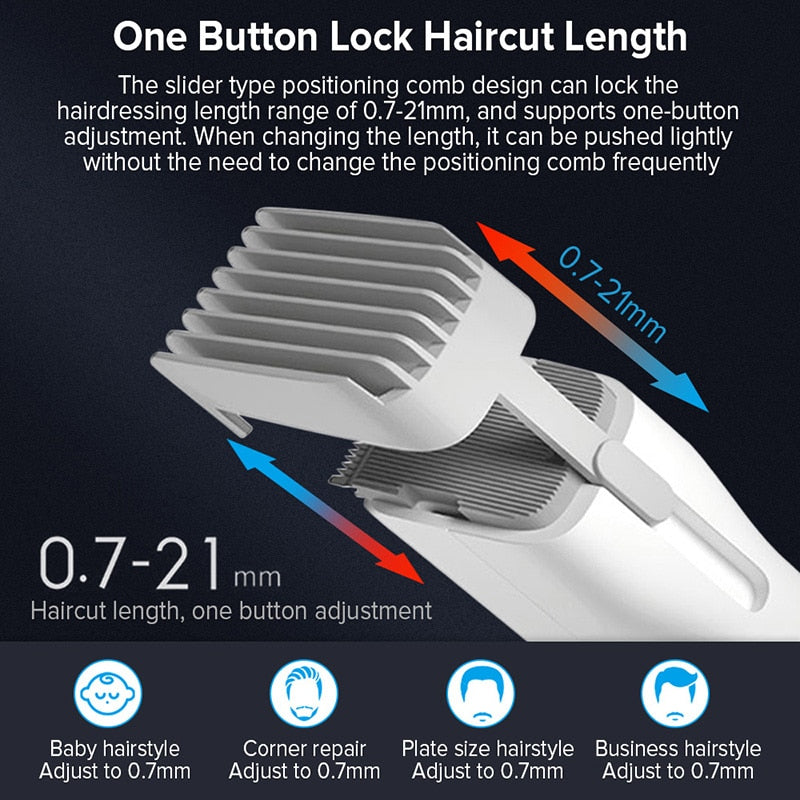 ENCHEN Boost Cordless Hair Clippers Rechargeable Ceramic Blade Trimmer for Men and Kids Quiet Lightweight CE Certified in White or Black