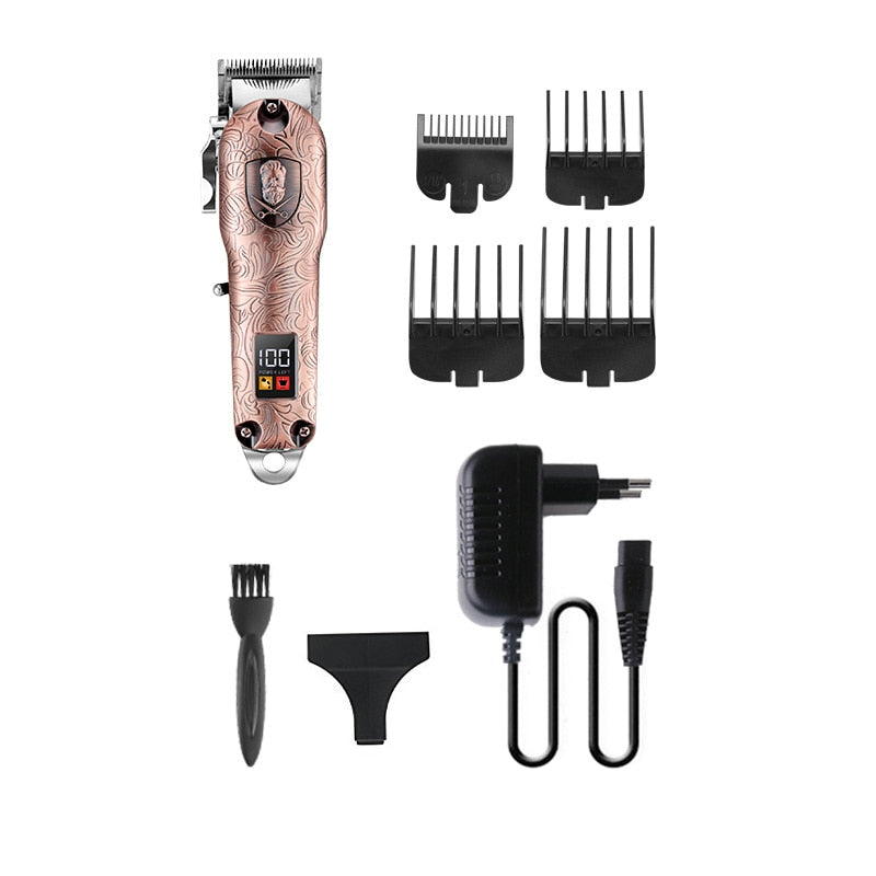 Professional Cordless Hair Clipper 6500RPM Rechargeable Trimmer Metal Housing Stainless Steel Blades Fast Charging CE Certified
