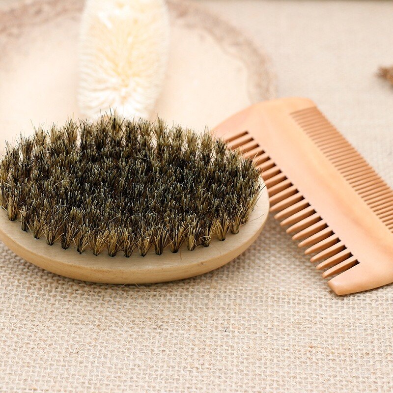 Soft Boar Bristle Wood Beard Brush Hairdresser