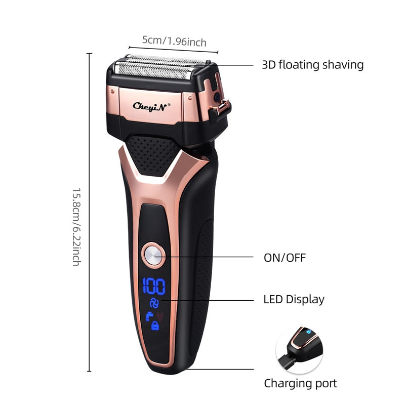 USB Rechargeable Electric Shaver Stainless Steel Shaving