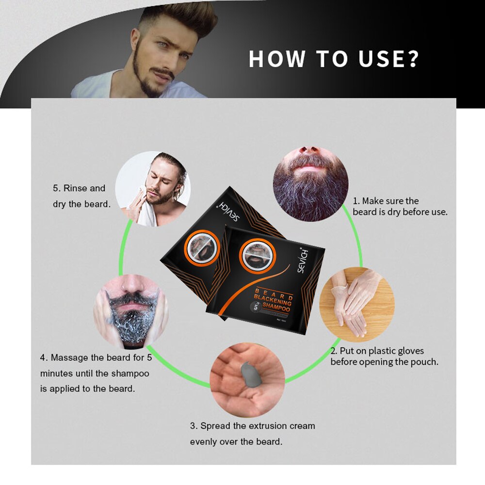 Efficient Blackening Beard Coloring Nourishing Beard