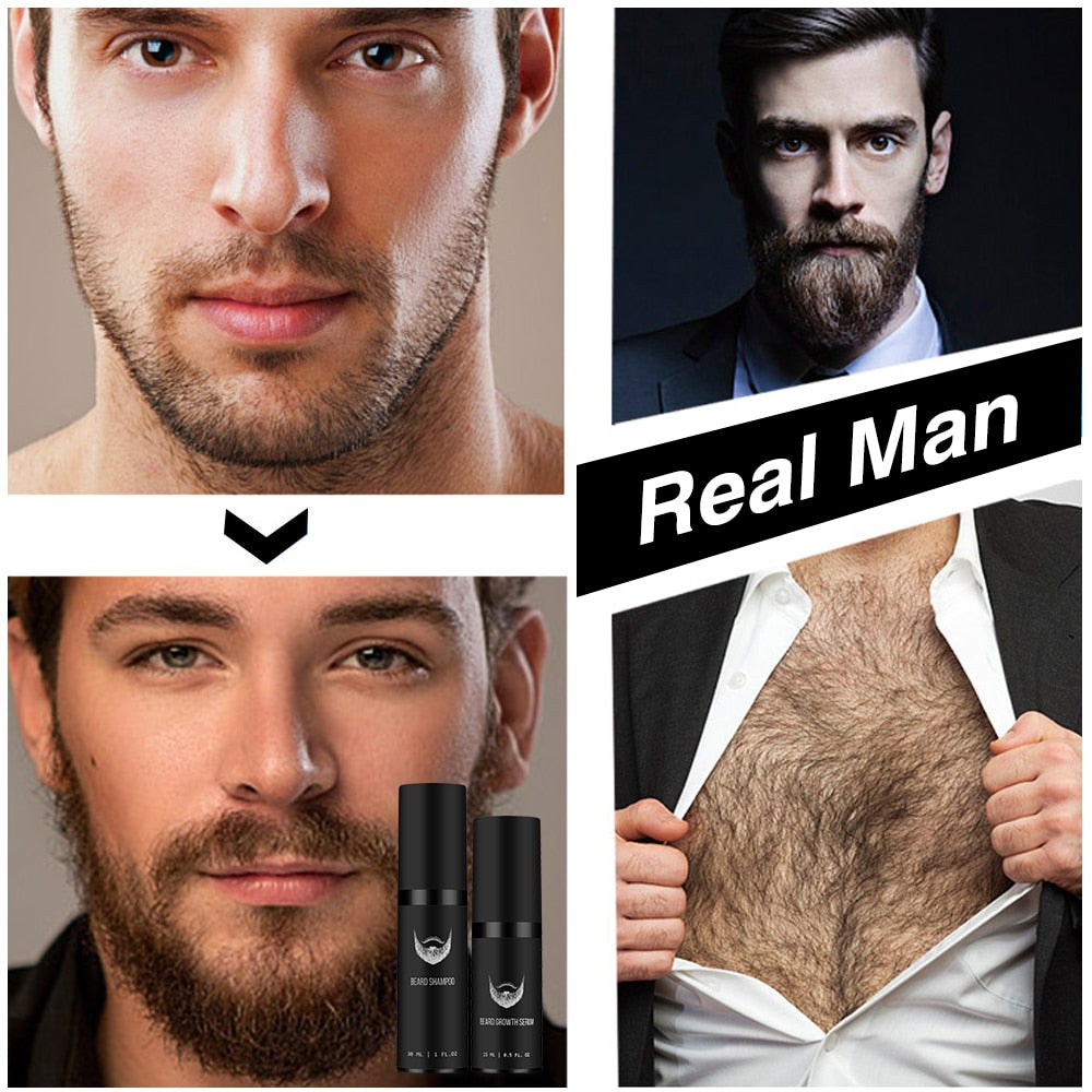 Beard Growth Kit Hair Growth Enhancer Grooming Gift Set