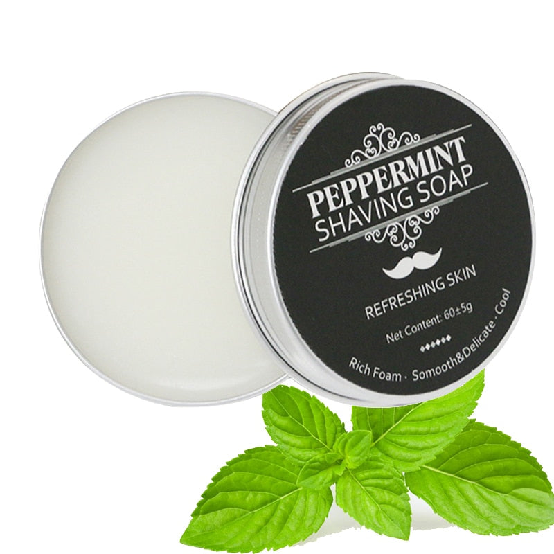 60g Mint Scent Men's Shaving Soap Aluminum Boxed Foam