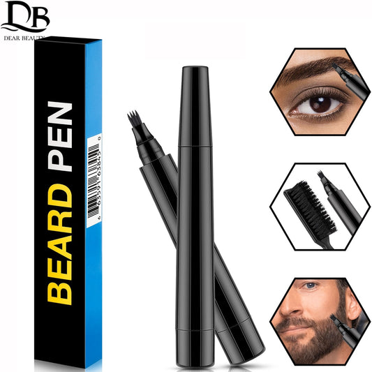 Waterproof Beard Pen, Beard Filler Pencil, and Brush Beard Enhancer