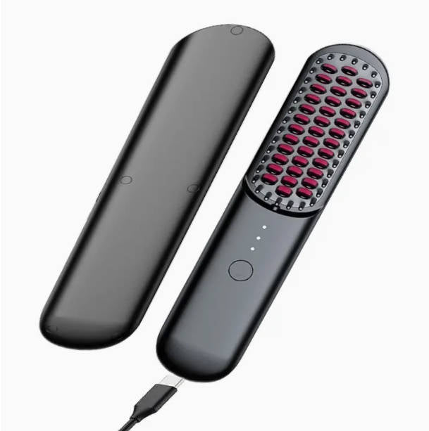 Portable Travel Straight And Curly Dual-purpose Hair Straightener Electric Hair Comb