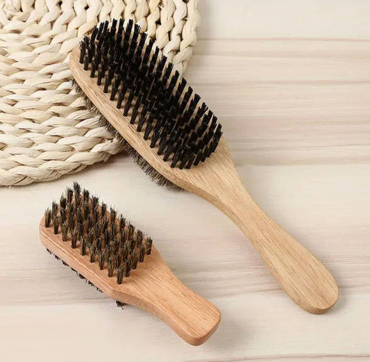 Unisex Boar Bristle Beard Brush Double-Sided