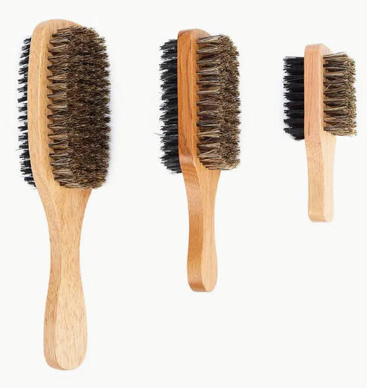 Unisex Boar Bristle Beard Brush Double-Sided