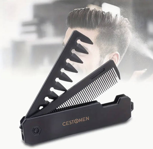 2-in-1 Folding Beard & Hair Styling Comb Multi-Functional