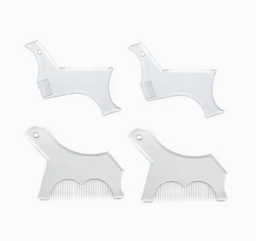 4 pieces Beard Shaping & Styling Kit - Rubber Trimming