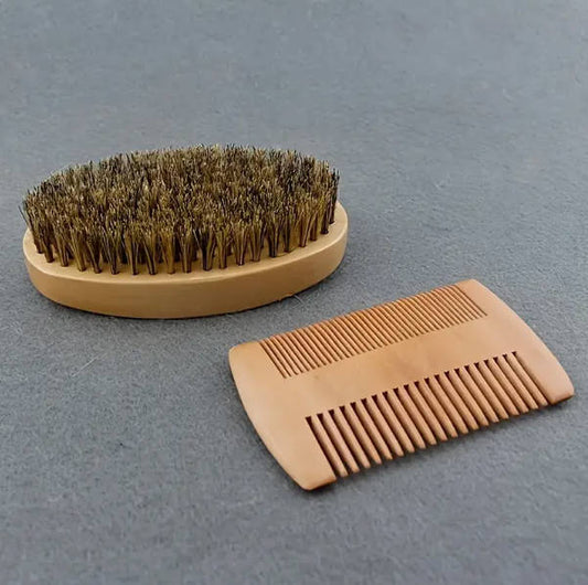 2 pieces Set Men Beard Brush Comb