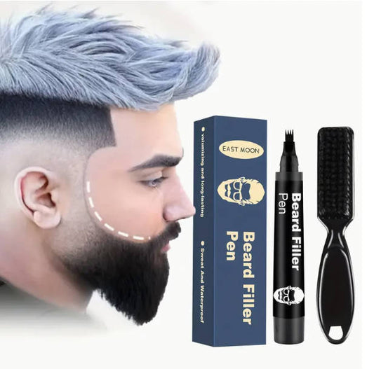 Men Beard Filling Pen Kit, Beard Pencil Filler With Hair Brush