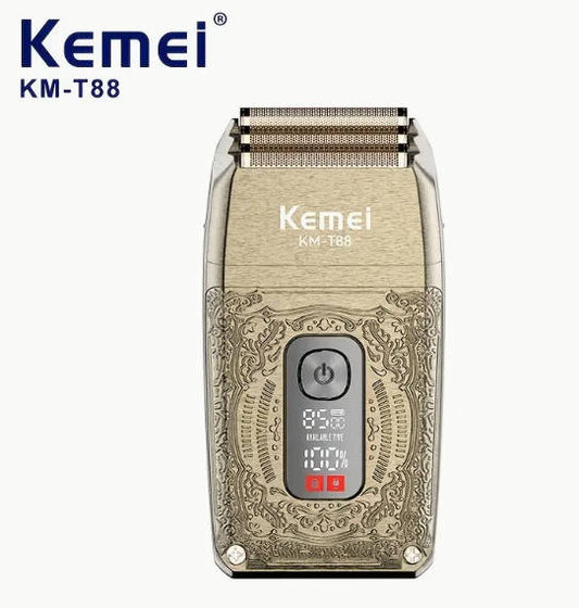 Kemei Rechargeable Electric Shaver With Metal Carving