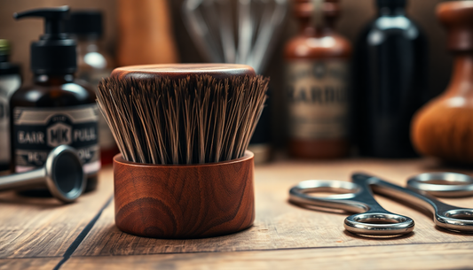 Elevate Your Beard Game with the Professional Soft Boar Bristle Wood Beard Brush Comb Set from BeardAir.com