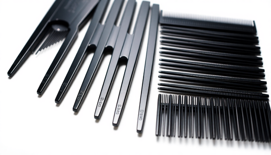 Elevate Your Hair Cutting Game with the 8-Piece Plastic Black Caliper Electric Clipper Position Guide Comb Set