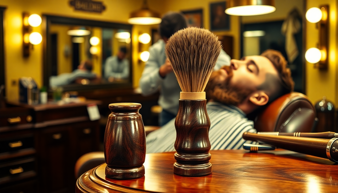 Elevate Your Beard Game with the Barber Solid Wood Boar Shaving Brush