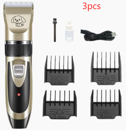 USB Rechargeable Electric Pet Clipper Razor Set Low Noise Pet Hair Trimmer