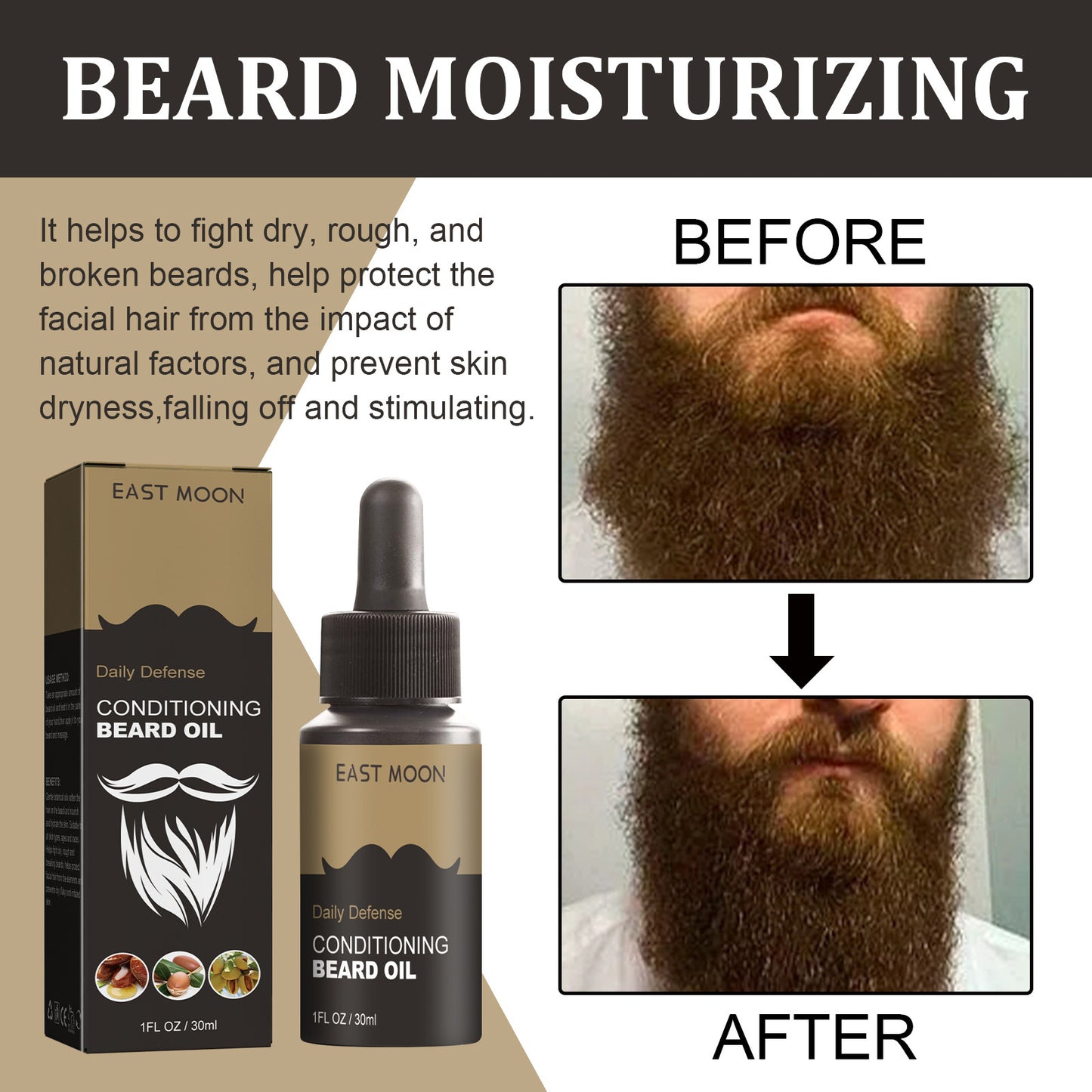 Men's Beard Oil Tough Hair Moisturizing Gentle And Shine