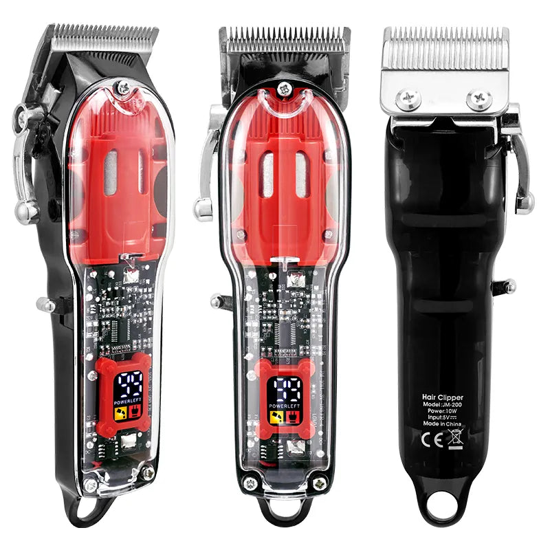 Professional Transparent Cover Hair Clipper for Men Electric Hair Trimmer