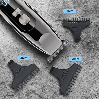 LCD Digital Display Men's Hair Clipper Hair Salon Carving Push