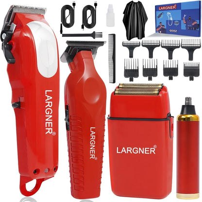 LARGNER 4-Piece Set For Men - Red Hair Clipper Trimmer