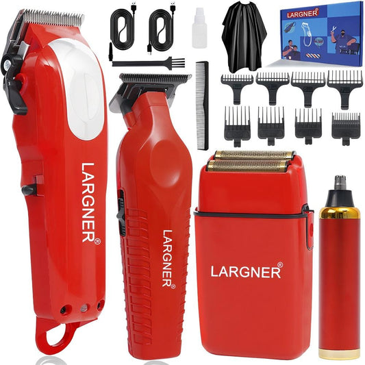 LARGNER 4-Piece Set For Men - Red Hair Clipper Trimmer