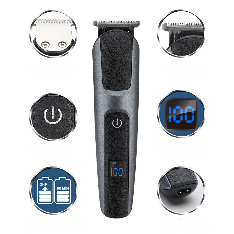 Men's Multifunctional Hair Clipper Digital Display Whole Body Wash