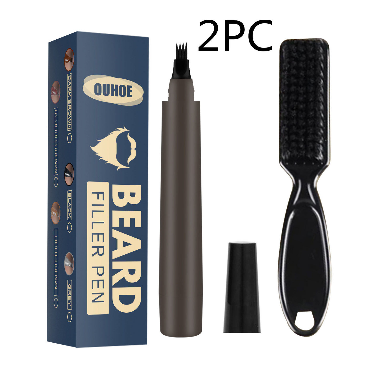 Beard Filling Pen Kit Men Waterproof Mustache Pencil Filler Shaping