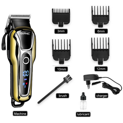 Professional Kemei Hair Clipper Rechargeable Electric Beard Trimmer