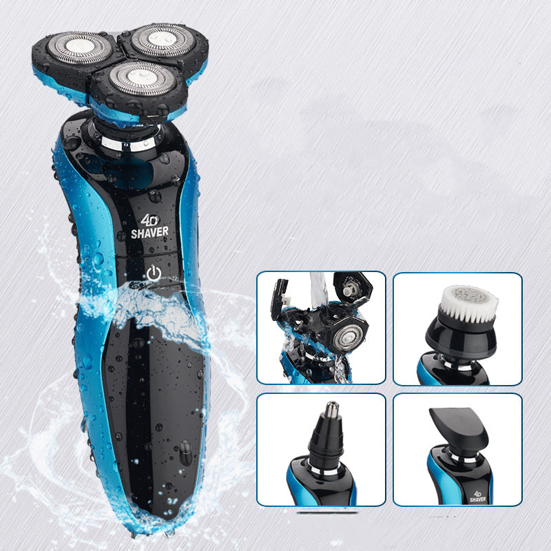 Three head electric shaver