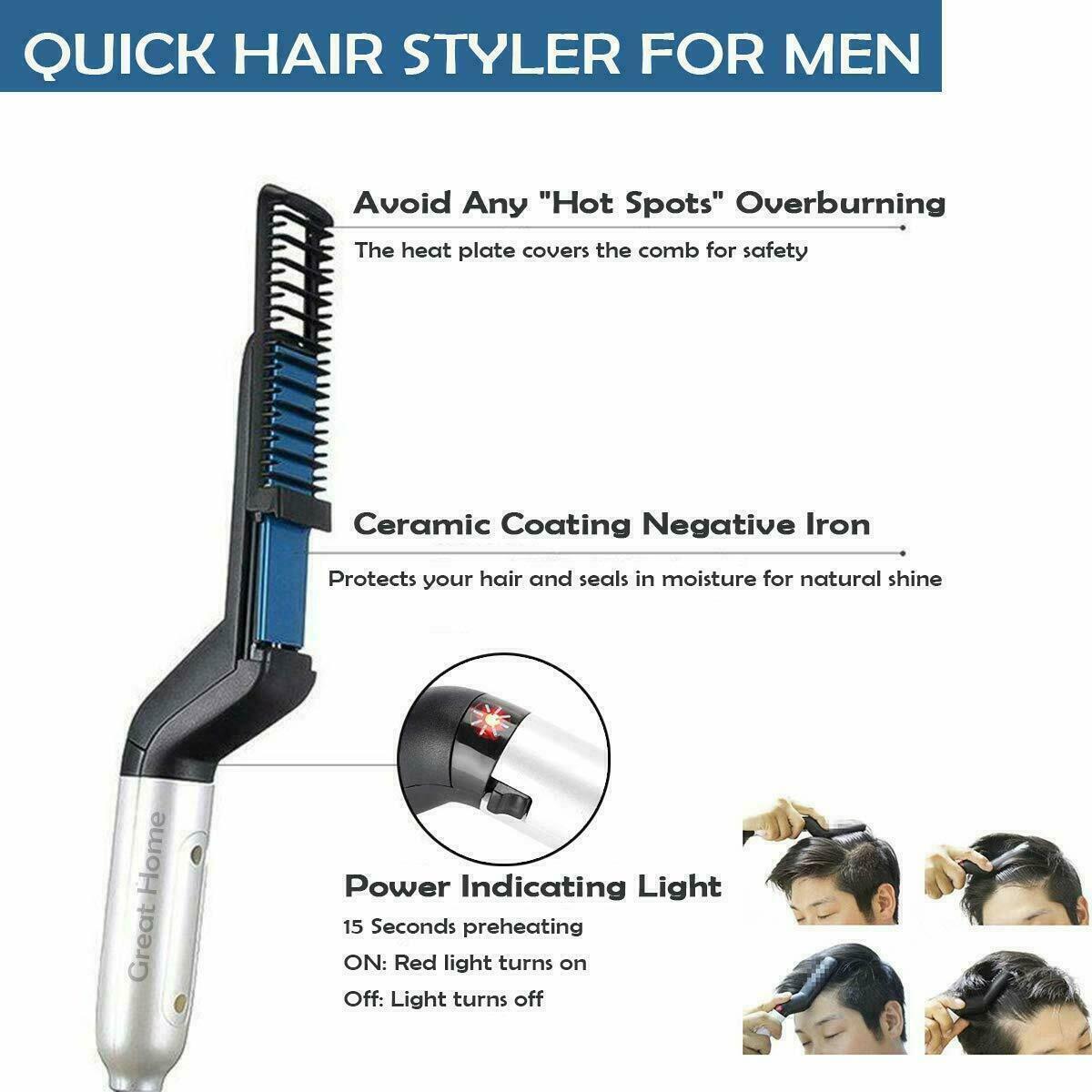 Hair Straightener Men Hair Curler Fast Heating Styling Tools