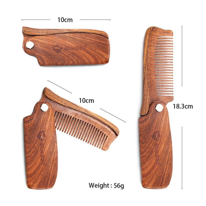 Folding Comb +PU Leather Bag, Hair And Beard Comb