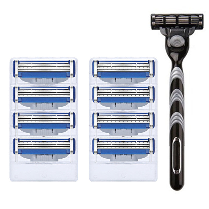 Three-Blade Manual Razor - High Speed Steel Washable Men's Hand Razor ...