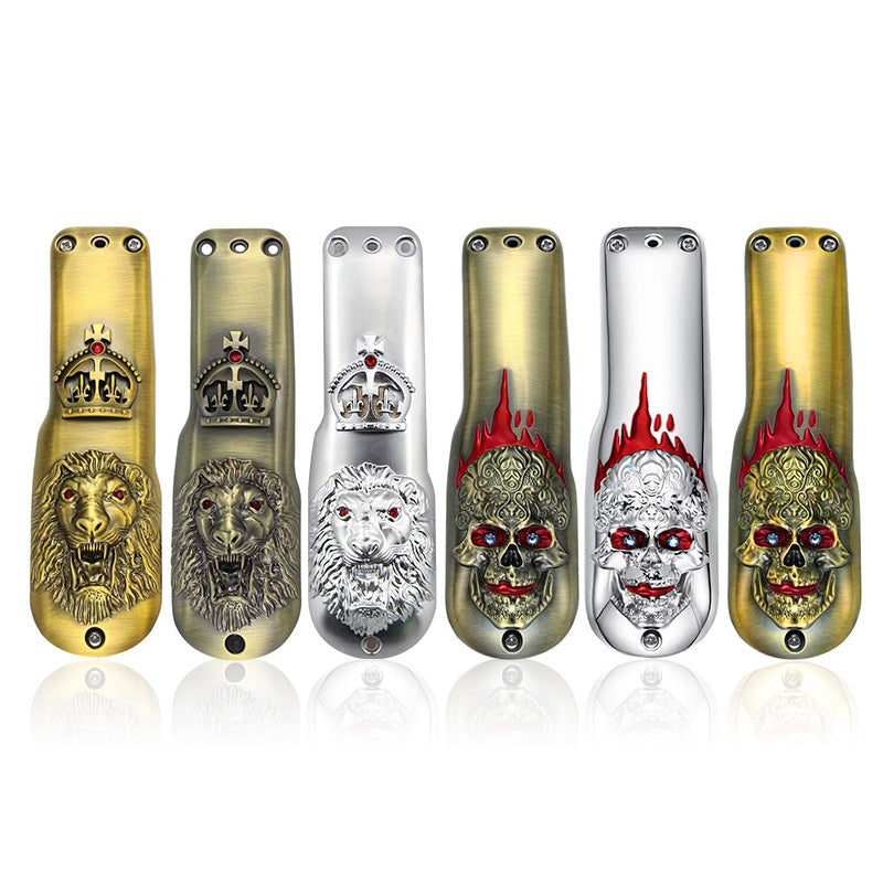 Retro zinc alloy lion and skull clipper cover