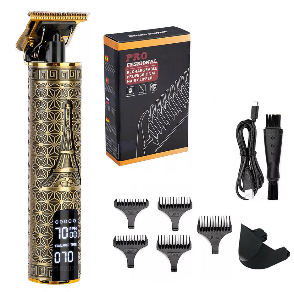 Oil Head Electric Hair Clipper Professional Blade With Lcd Shaving Head Clippers