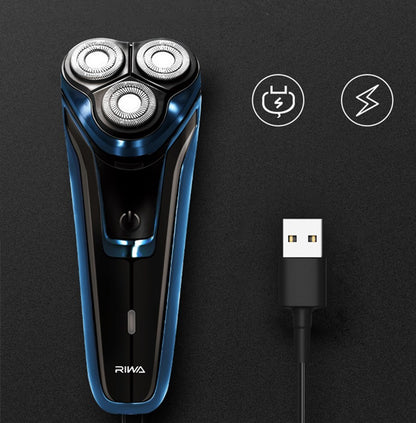 Electric men's three-head shaver