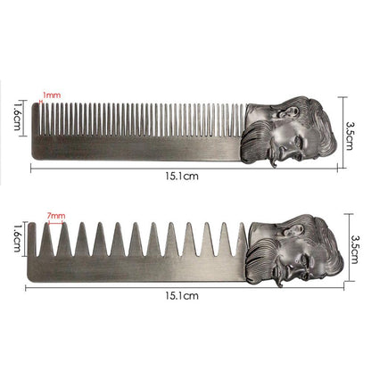 Electroplated bronze wide-tooth back comb