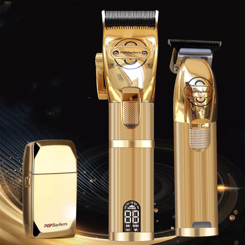 Rechargeable Universal Knife Electric Clipper Gold LCD Display