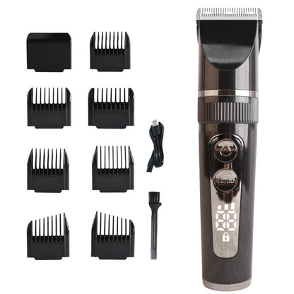 Lcd Digital Display Electric Hair Clipper Mute Hair Clipper for Adults and Children