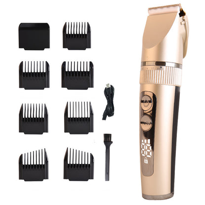 Lcd Digital Display Electric Hair Clipper Mute Hair Clipper for Adults and Children