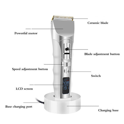 Rechargeable Mute Lcd Electric Hair Clipper