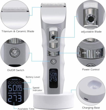 Rechargeable Mute Lcd Electric Hair Clipper